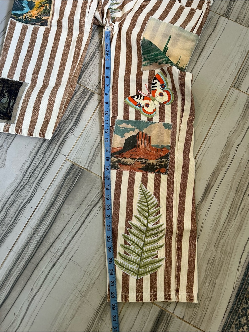 ❌SOLD❌ NWT Free People X Denim And Bone Roadtrip Striped Jeans Size XS (24) - Picture 16 of 16